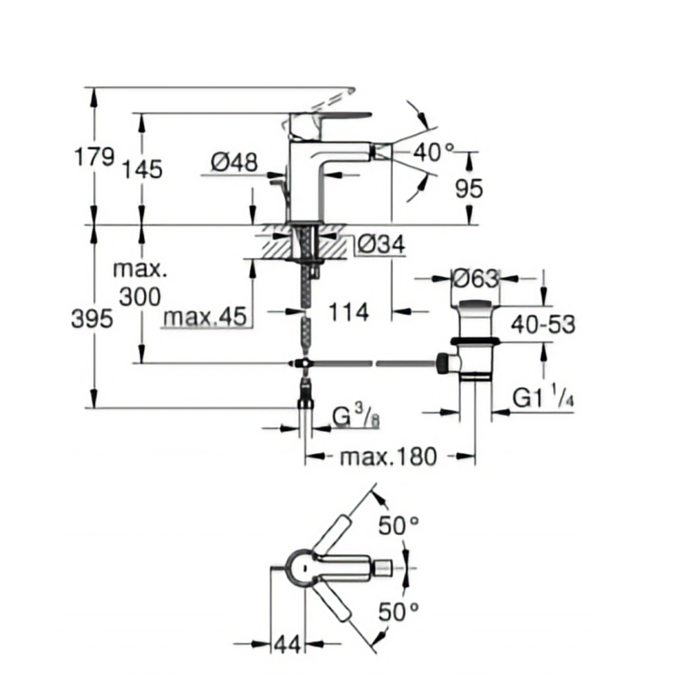 Baterie bideu Lineare S-size Grohe [2]