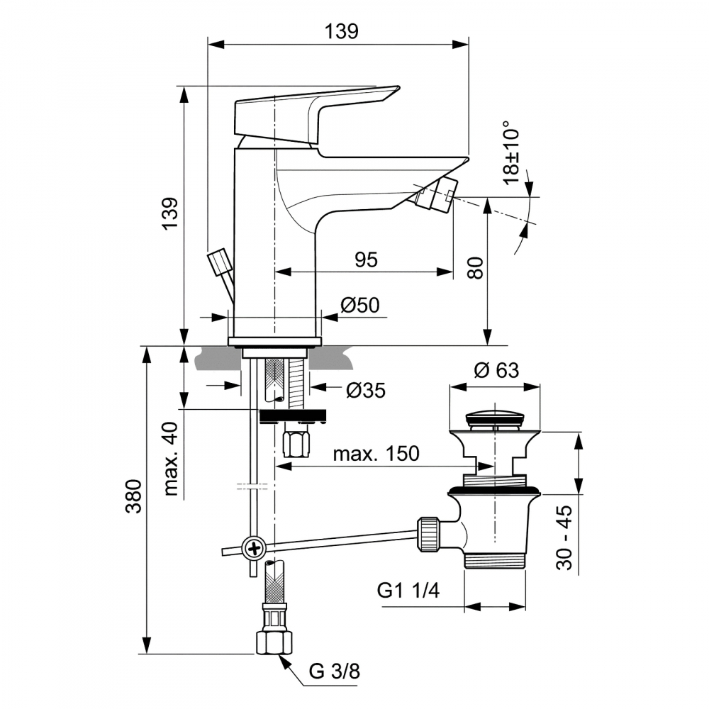 Baterie pentru bideu TESI Ideal Standard [2]