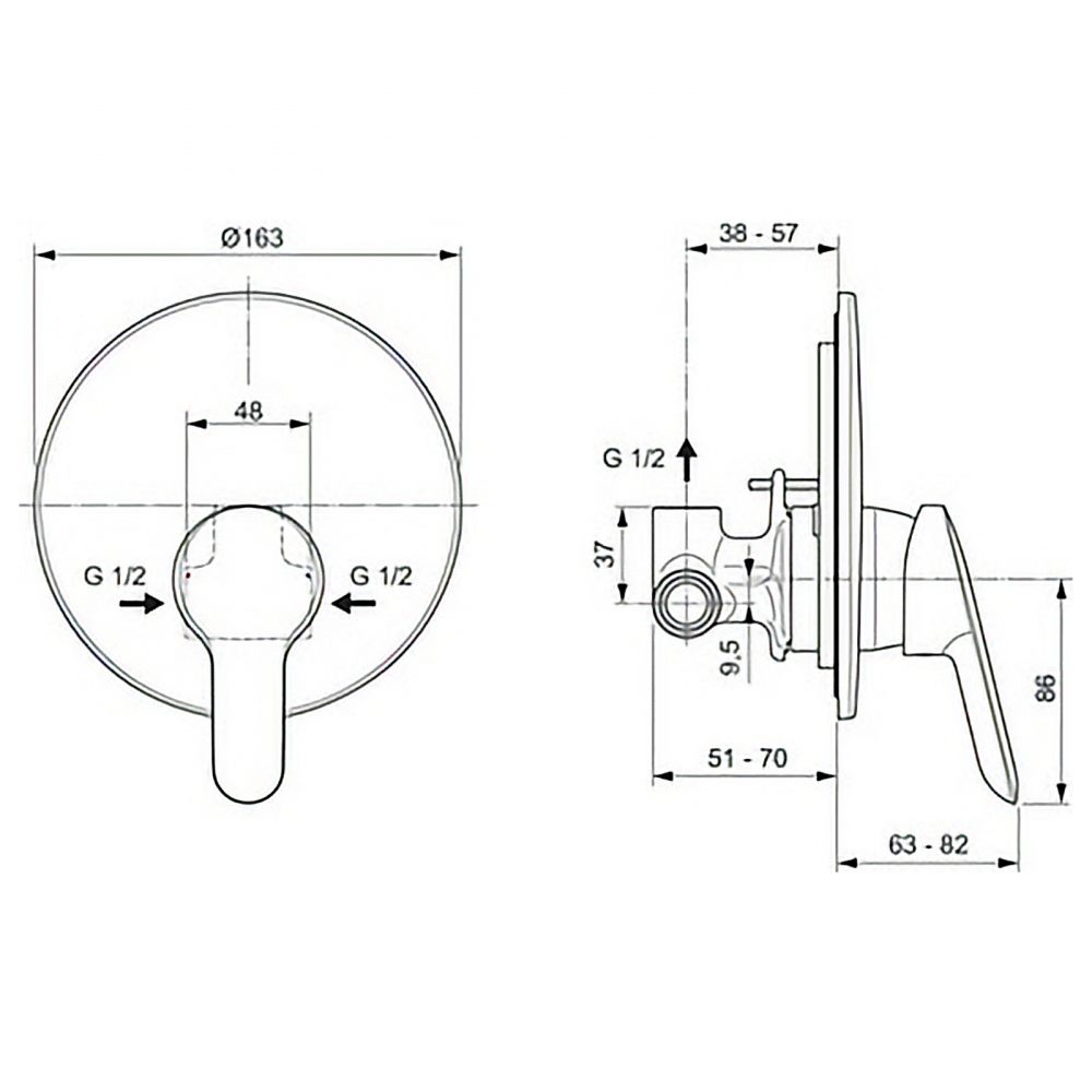 Baterie incastrata pentru dus ALPHA Ideal Standard [2]