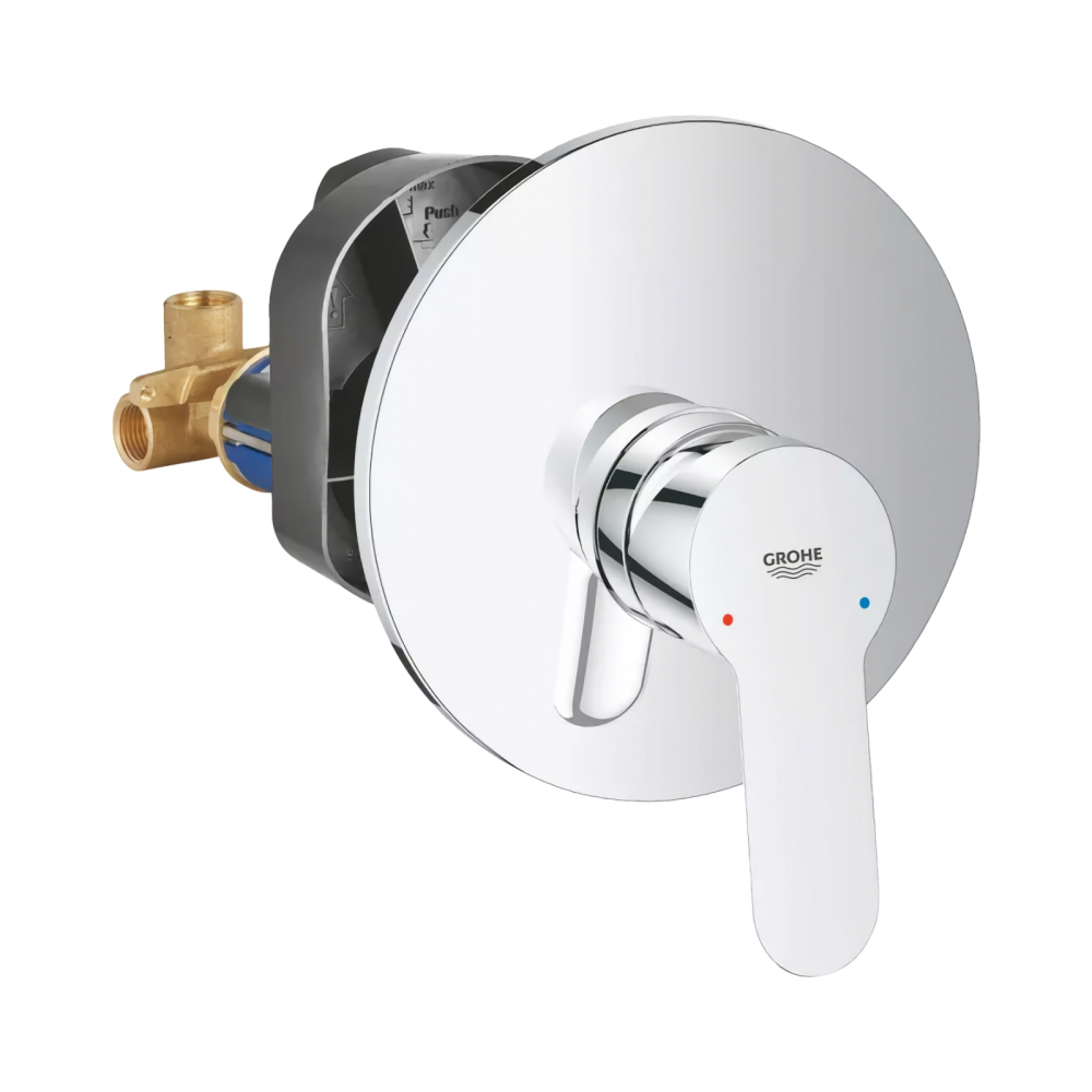 Baterie dus Grohe BauEdge, montaj incastrat, corp ingropat inclus, crom [1]