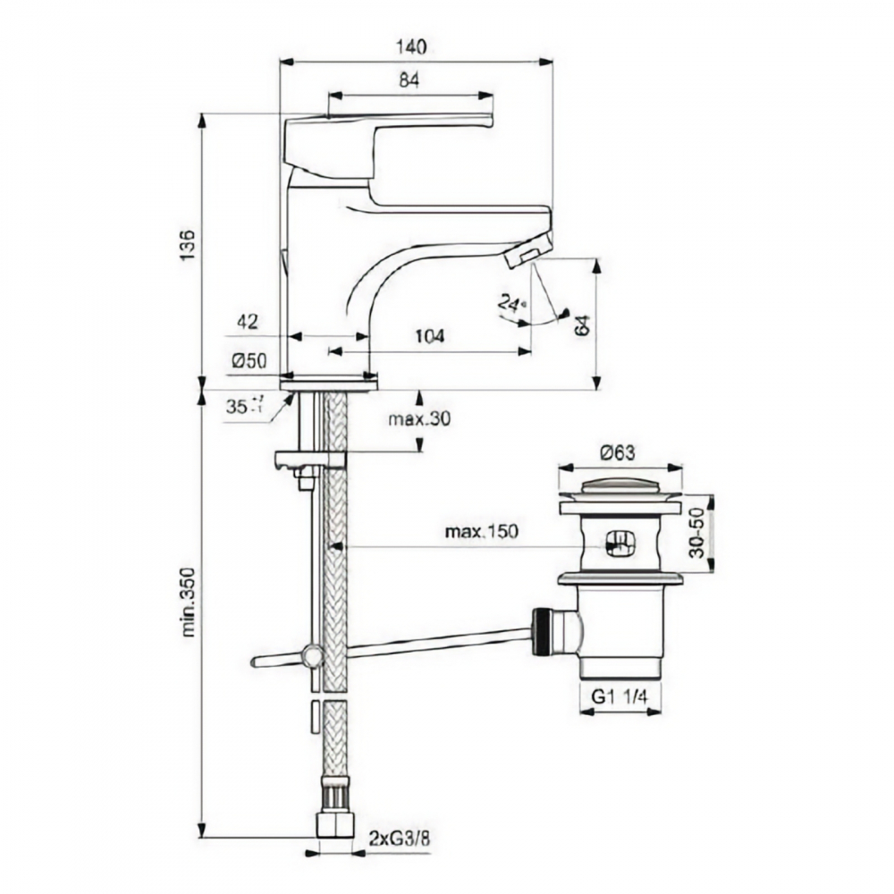 Baterie pentru lavoar ventil pop-up IDEALSTREAM Crom Ideal Standard [2]