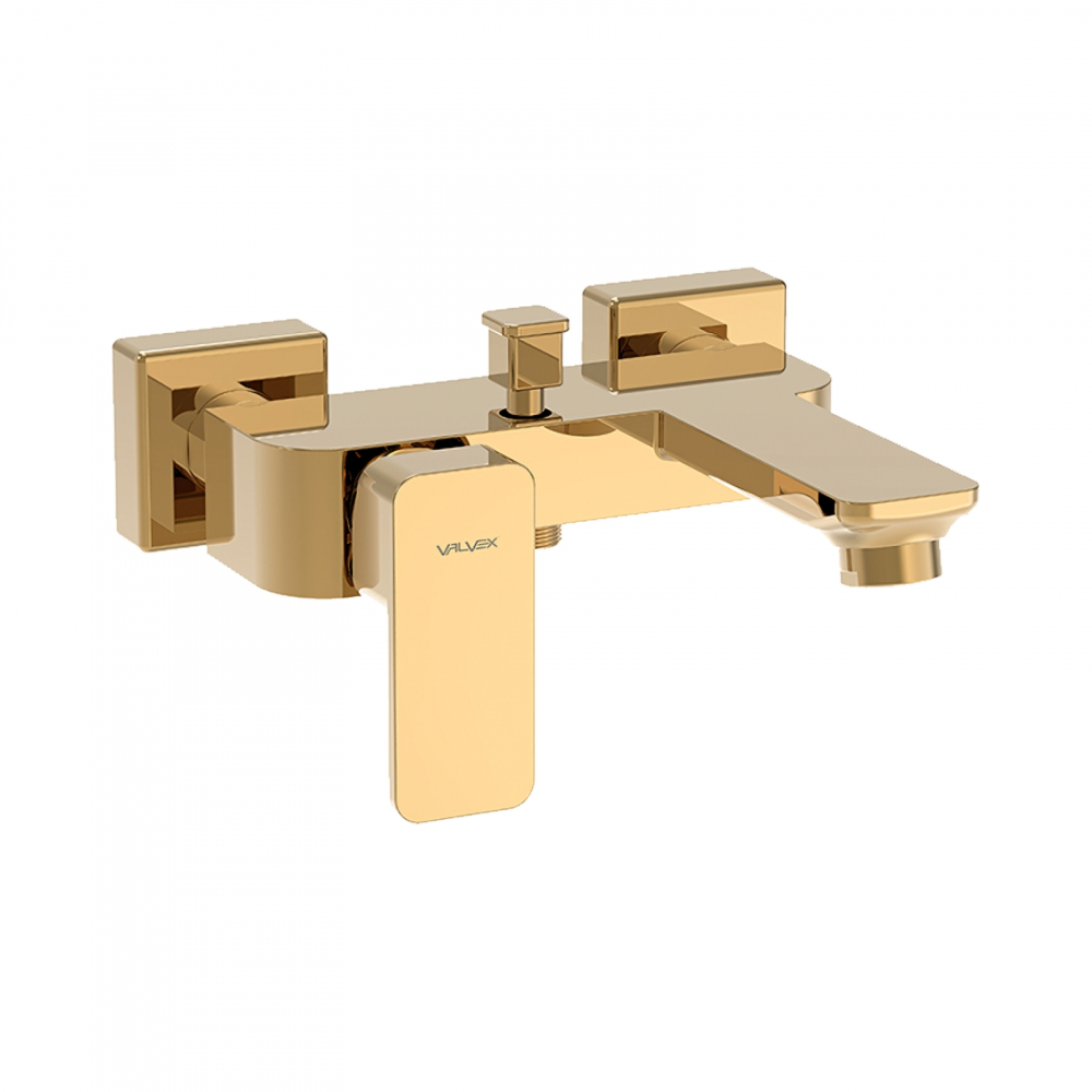 Baterie pentru cada si dus cu montaj pe perete LOFT Gold Valvex [1]