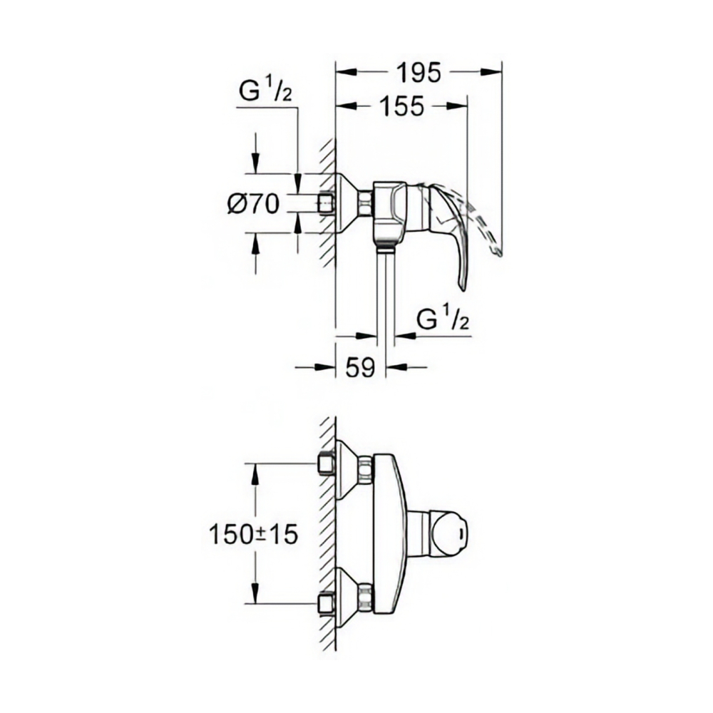 Baterie pentru dus Eurosmart Grohe [2]