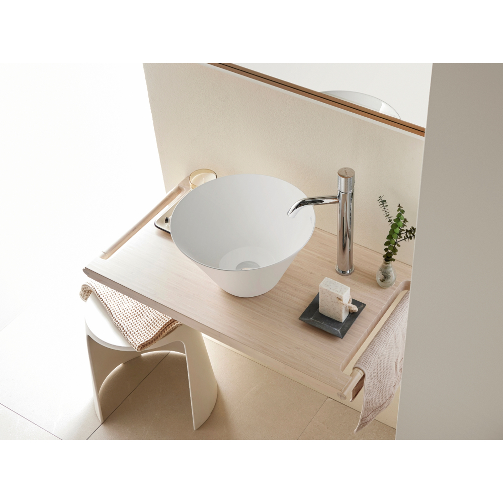 Blat pentru lavoar Bathco MEKONG din bambus 800x450x40 mm [4]