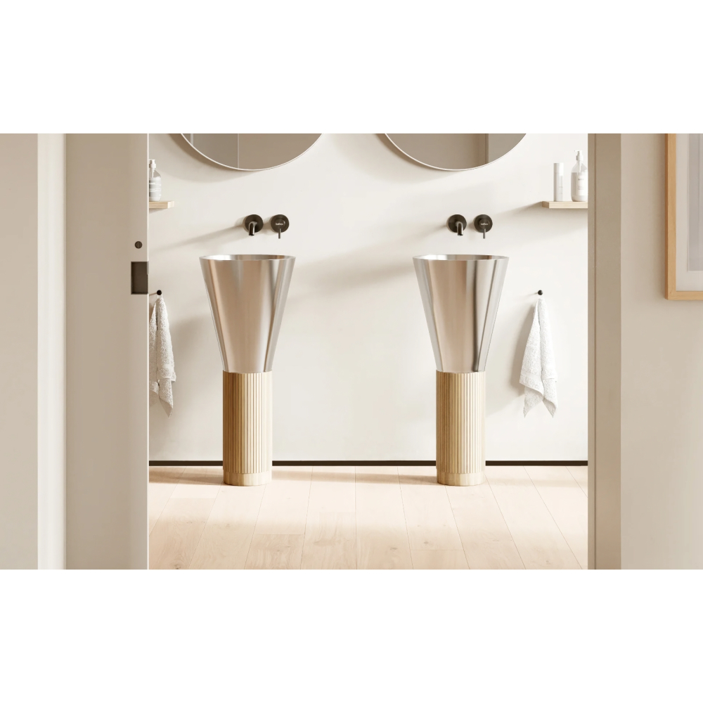 emi-piedestal pentru lavoar Bathco PANAY din bambus 200x450 mm [3]