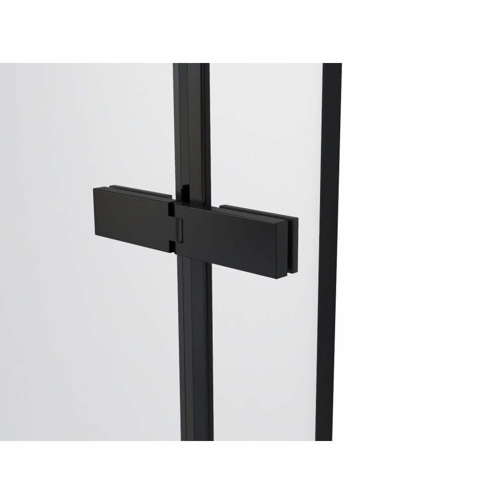 Cabina de dus semitorunda 80 x 80 x 200, finisaj negru mat, 2 usi batante, sticla clara 6 mm INFINITY  Belform [5]