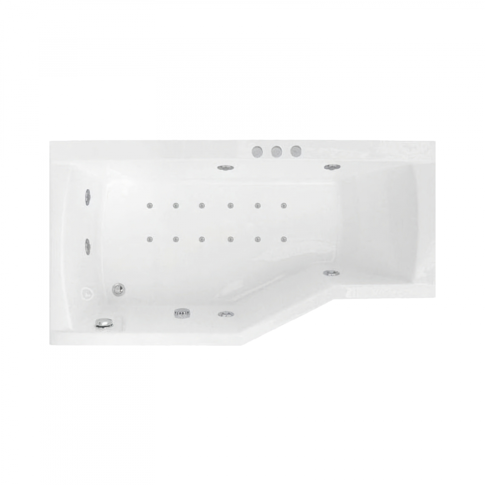 Cada de baie asimetrica stanga Hidro Air 170 x 90 x 70 cm NOA Belform [1]