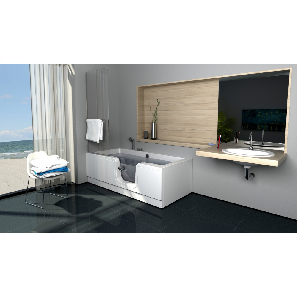 Cada de baie Carmen cu usa din sticla 170 x 80 x 55 cm Fibrex [2]
