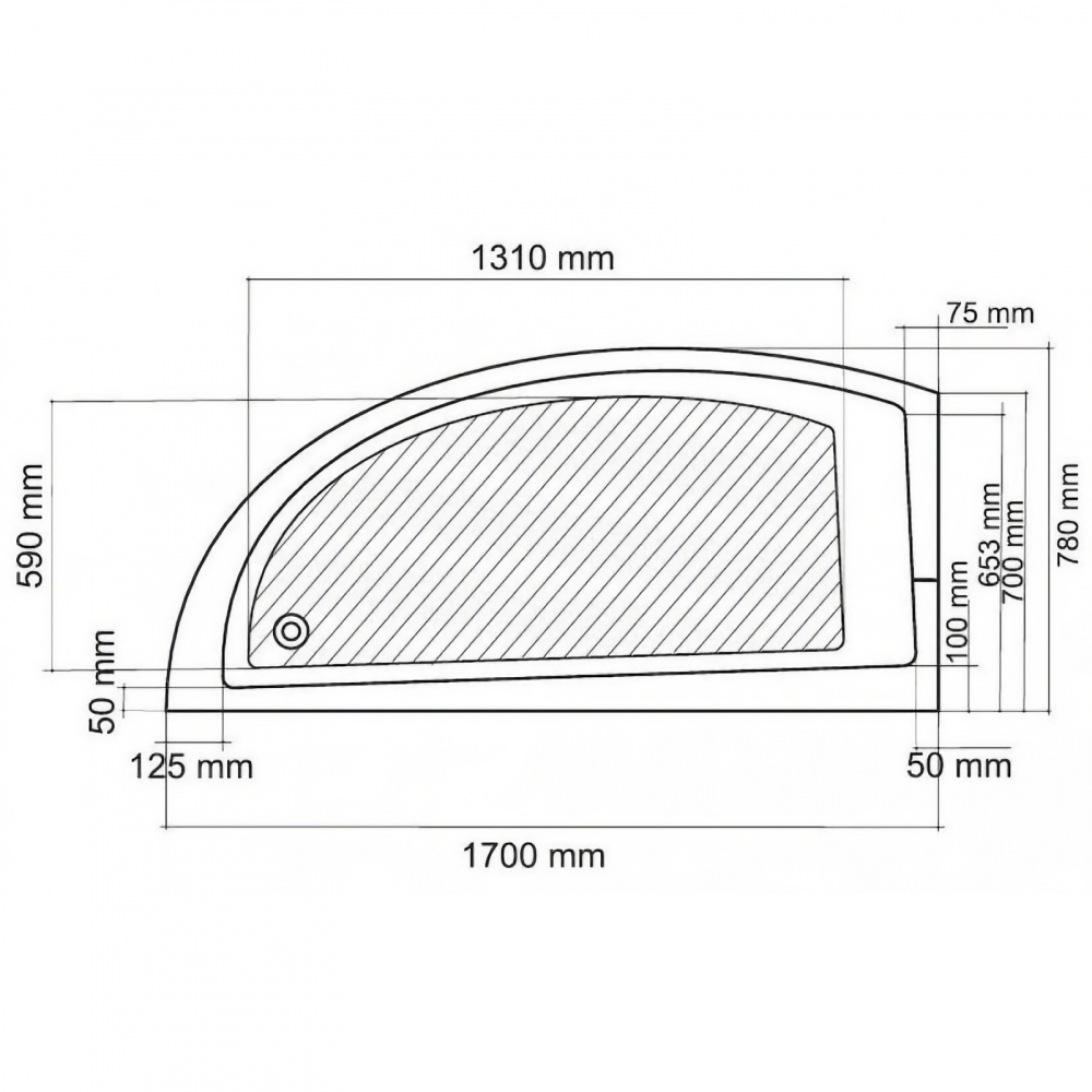 Cada de baie Neo, dreapta, alb 170 x 78 x 43 cm Fibrex [4]