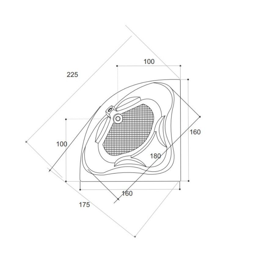 Cada de baie Venus, alb 150 x 150 x 48 cm Fibrex [3]