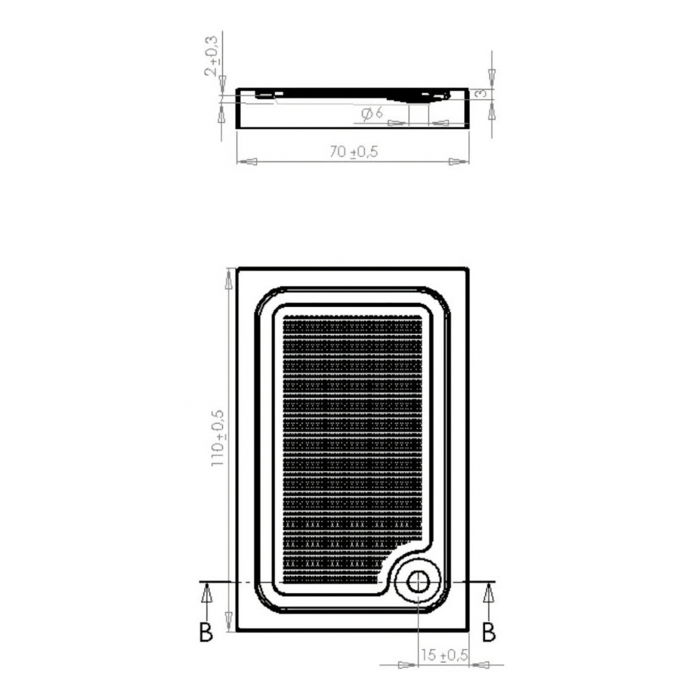 Cadita de dus dreptunghiulara CUBO 120 x 80 cm Belform [3]
