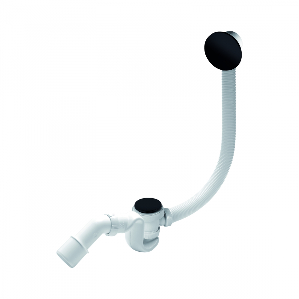 Coloana de cada neagra, buton ABS, dop metalic Quick-Clack, cablu 700 mm WIRQUIN [1]