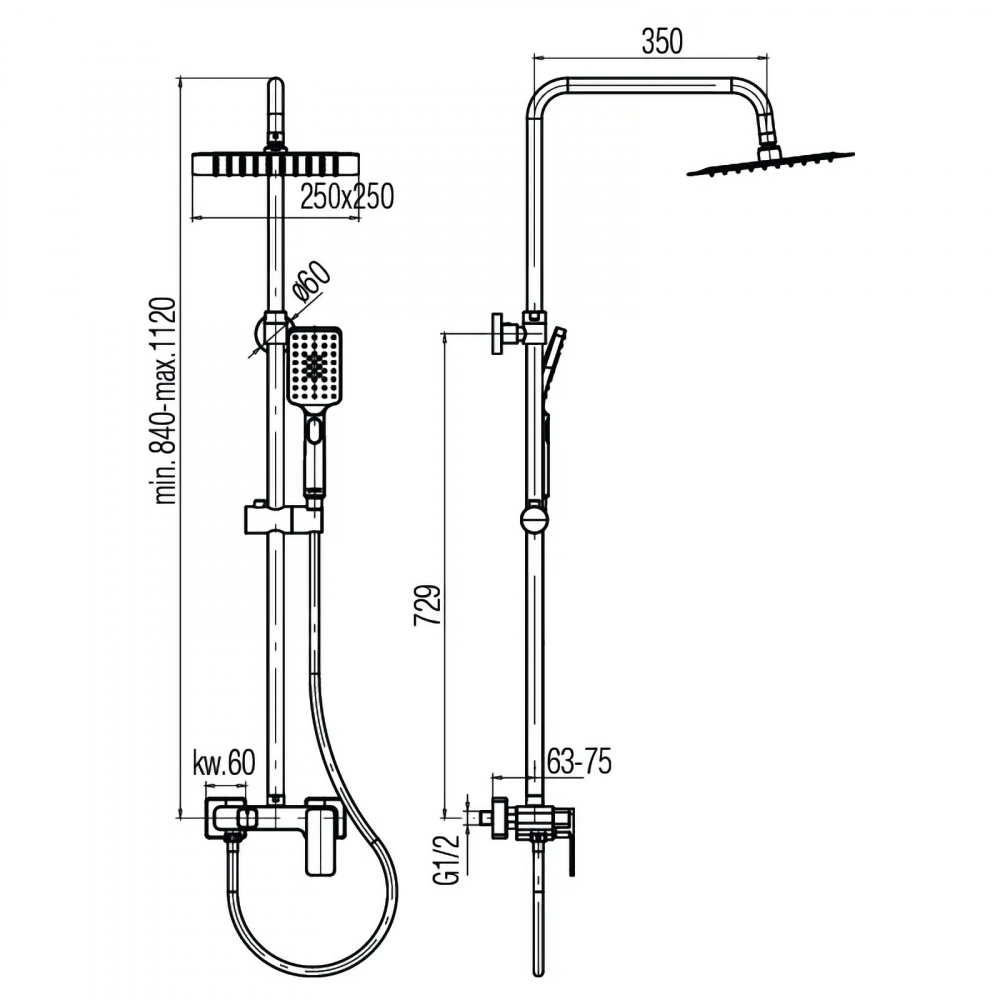 Coloana de dus cu robinet mixer LOFT Chrom Valvex [2]