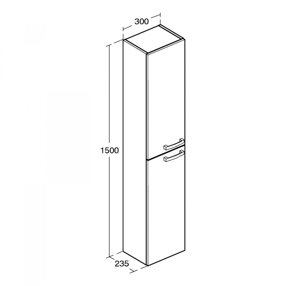 Coloana mobilier baie 1500 mm 2 usi TEMPO suspendat alb lucios Ideal Standard [2]