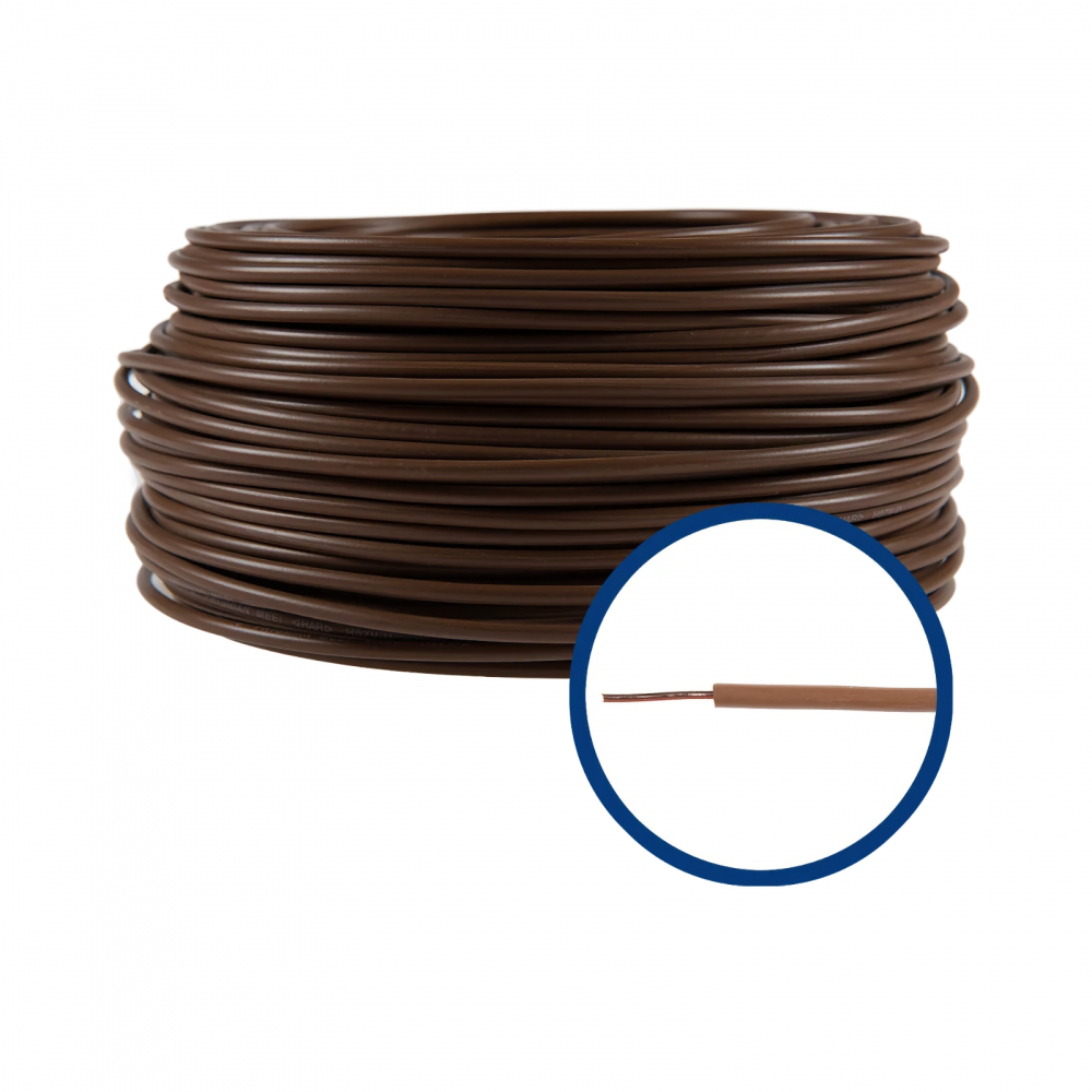 Conductor electric unifilar FY H07V-U, izolatie PVC, 2.5 mmp, 10 m, maro [1]