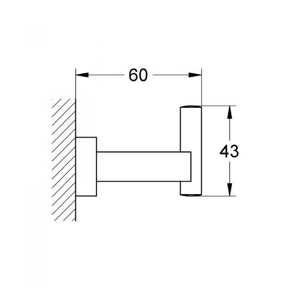 Cuier simplu Grohe Essentials Cube, crom [2]