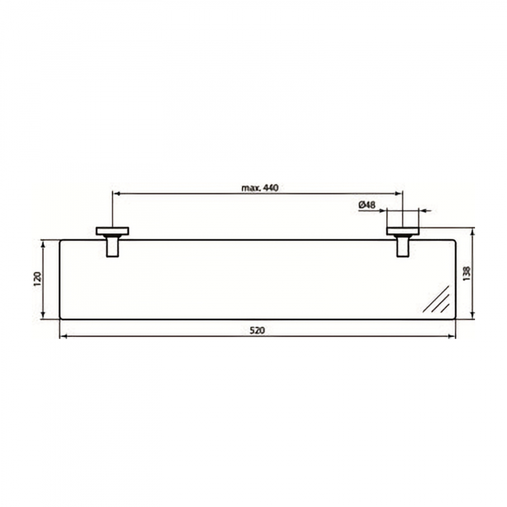 Etajera din sticla 52 cm, sticla mata Iom Ideal Standard [2]