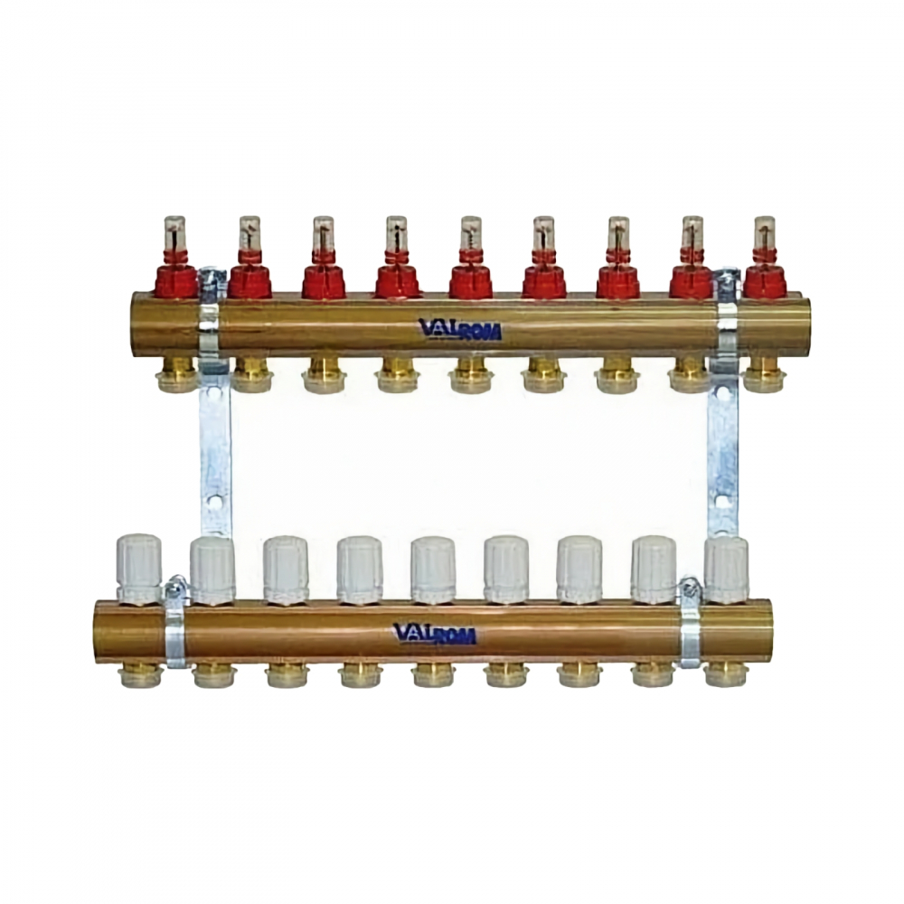 KIT distribuitor / colector EUROCON cu debitmetre 12 circuite 1" PexKIT Valrom [1]