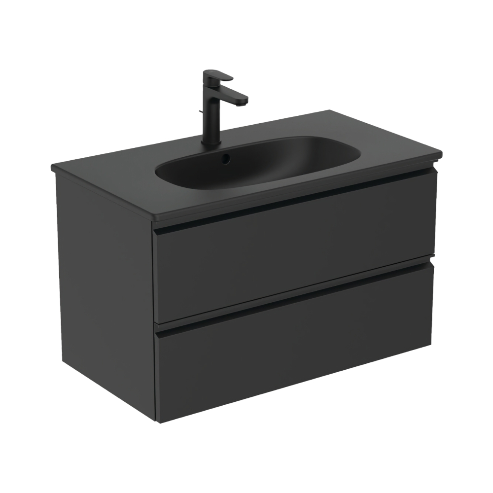 Lavoar 80 cm TESI pentru montaj pe mobilier negru mat Ideal Standard [5]