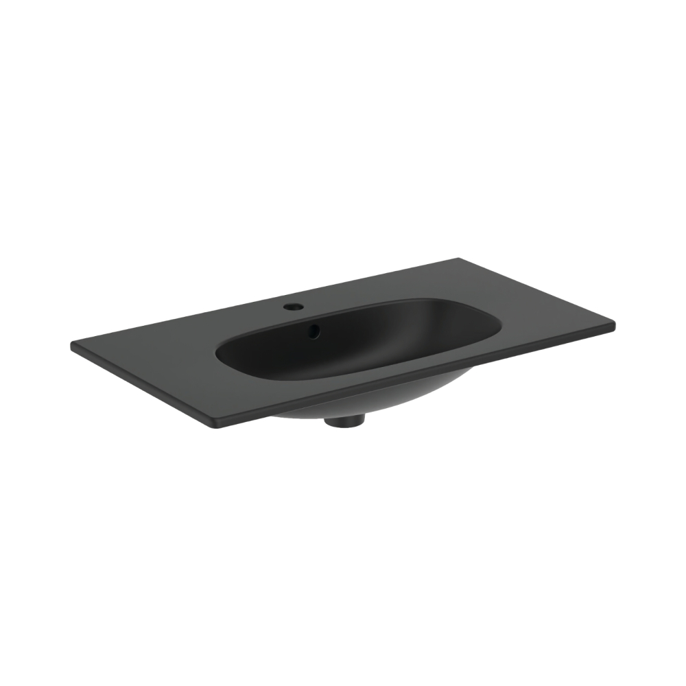 Lavoar 80 cm TESI pentru montaj pe mobilier negru mat Ideal Standard [1]
