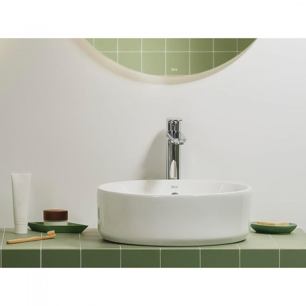Lavoar pe blat din portelan The Gap rotund 390 x 390 mm alb Roca [3]