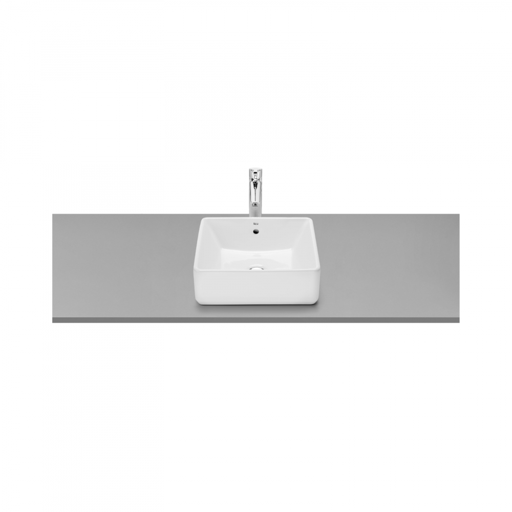 Lavoar pe blat, din portlan The Gap patrat 390 x 370 mm alb Roca [1]