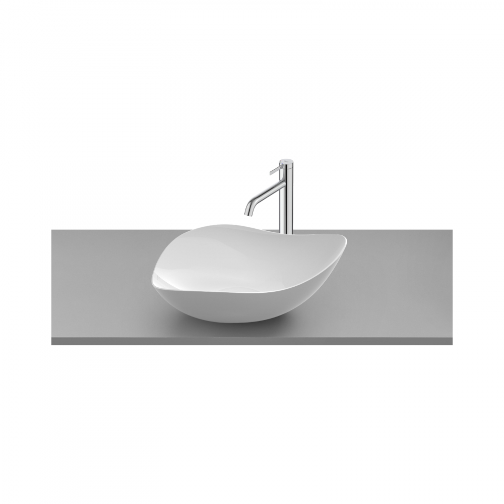 Lavoar pe blat, Fineceramic 380 x 550 mm Ohtake alb Roca [1]