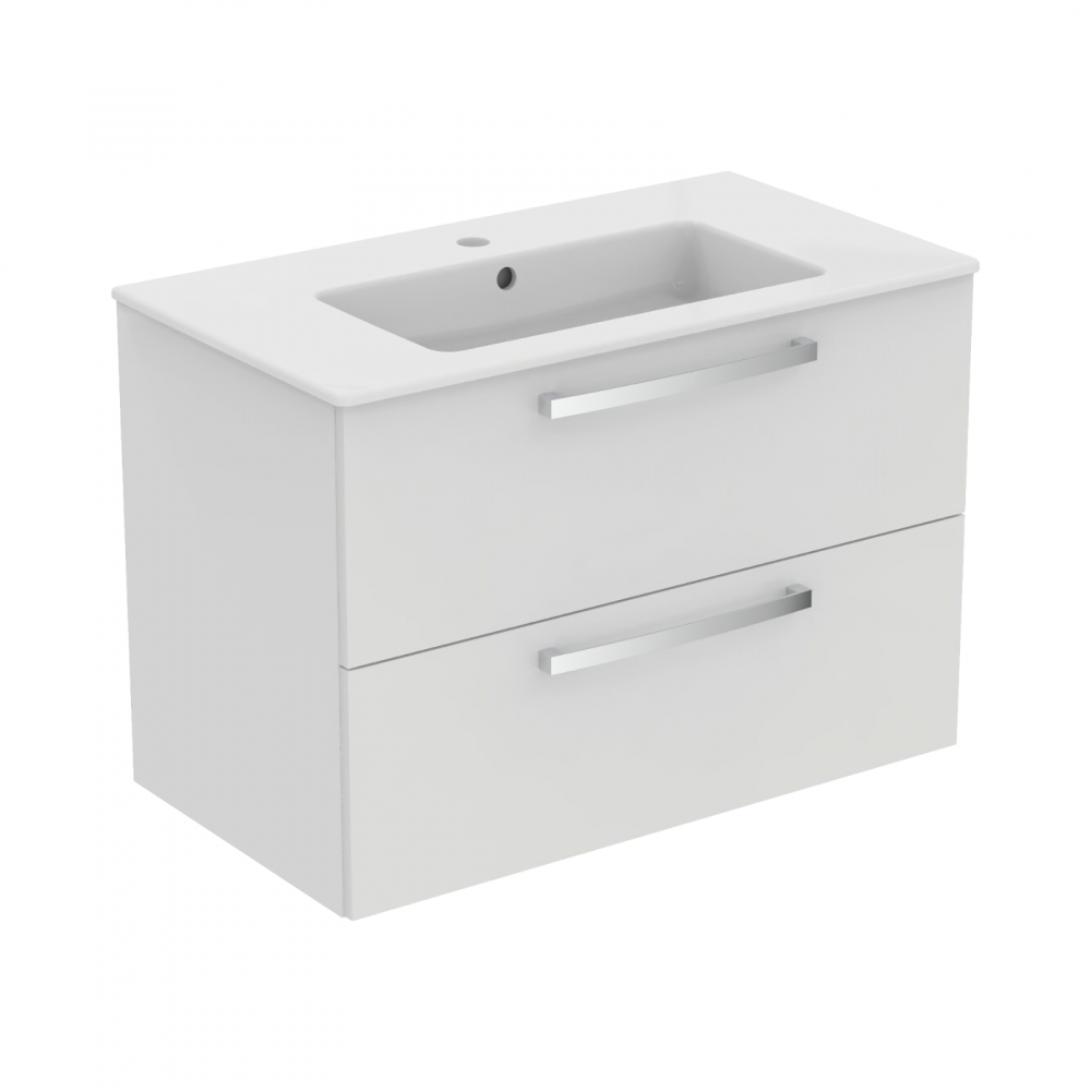 Mobilier TEMPO 800 mm suspendat 2 sertare alb lucios Ideal Standard [4]