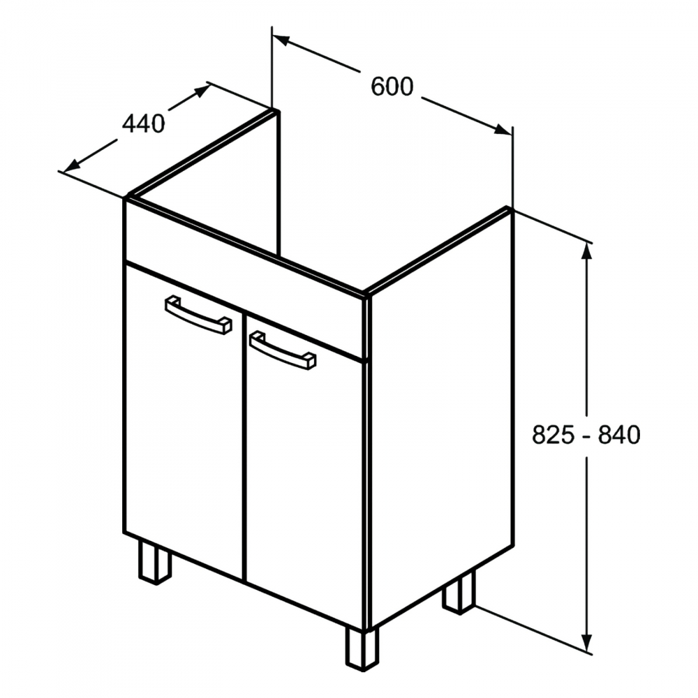 Mobilier TEMPO stativ 2 usi 600 mm gri lucios Ideal Standard [2]