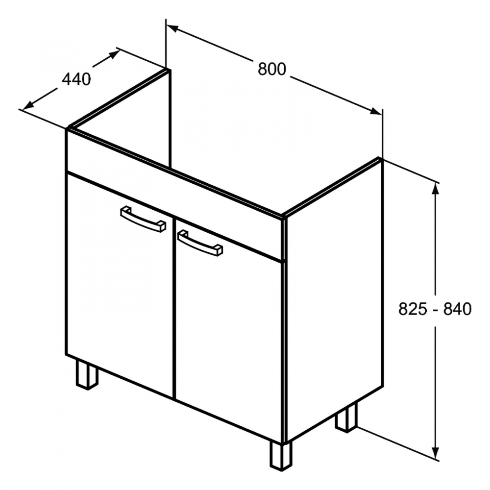 Mobilier TEMPO stativ 2 usi 80 0mm gri lucios Ideal Standard [2]