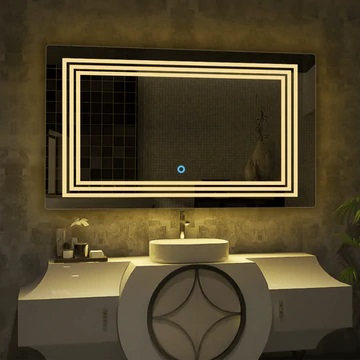 Oglina de baie Cronos, iluminare led 3 culori, 120 x 60 cm, functie dezaburire, intrerupator touch si ceas Belform [4]