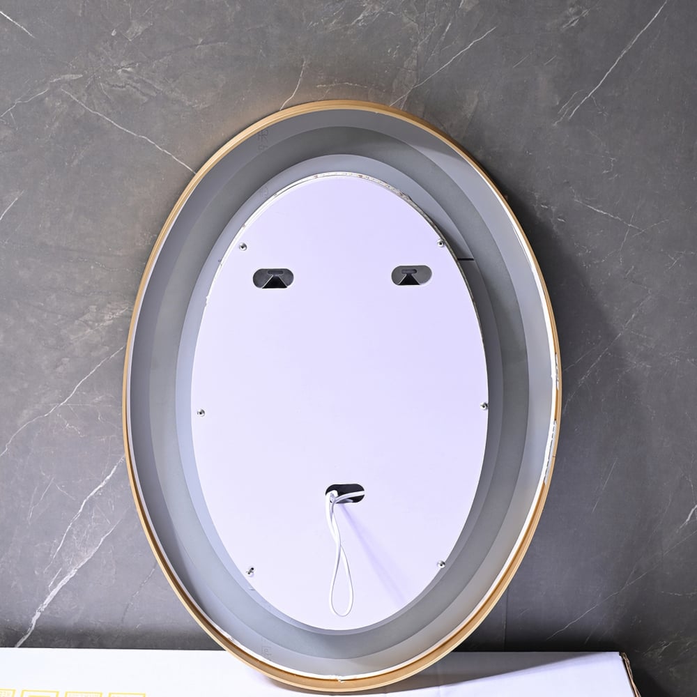 Oglina de baie Fortuna, iluminare led 3 culori, 50 x 70 cm, functie dezaburire, intrerupator touch si ceas Belform [3]