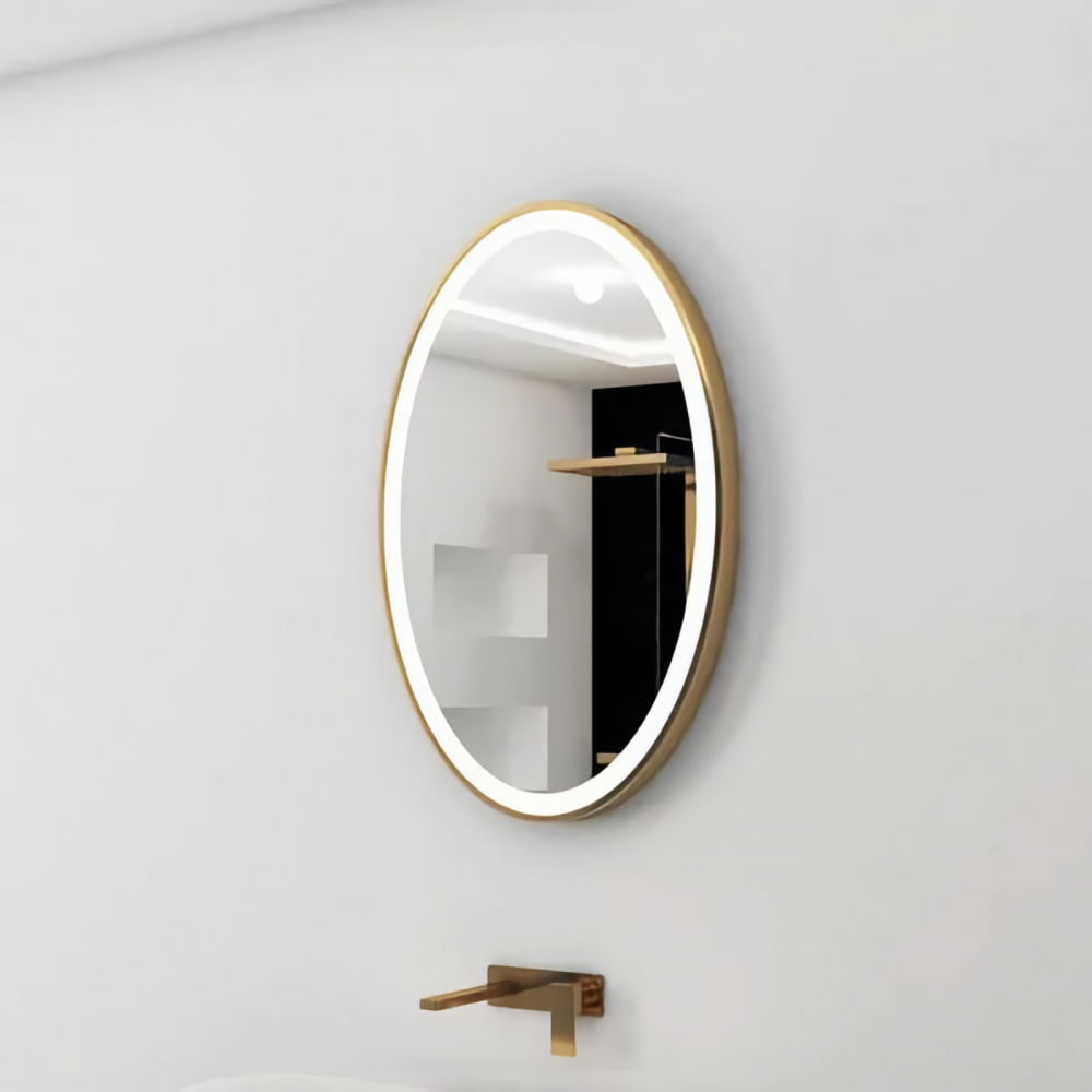 Oglina de baie Fortuna, iluminare led 3 culori, 50 x 70 cm, functie dezaburire, intrerupator touch si ceas Belform [2]