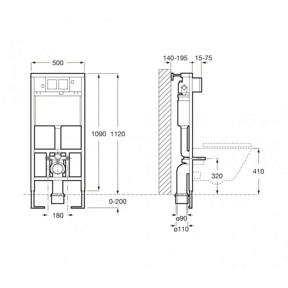 Pachet 5 bucati WC The Gap Round Rimless prinderi complet ascunse Roca [5]