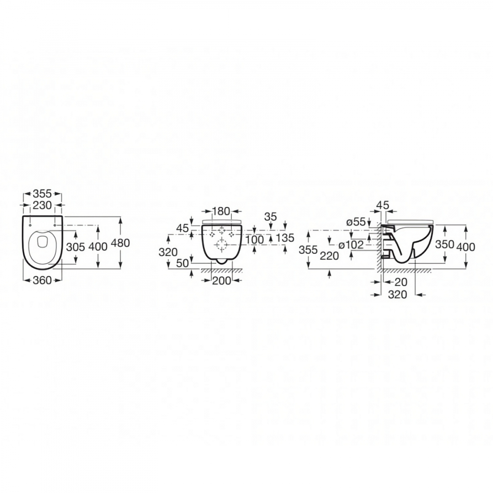 Pachet 5 bucati WC Meridian Round Rimless prinderi complet ascunse Roca [7]