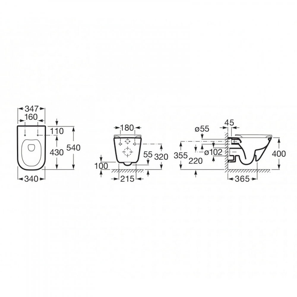 Pachet WC The Gap Square Rimless prinderi complet ascunse Roca [7]