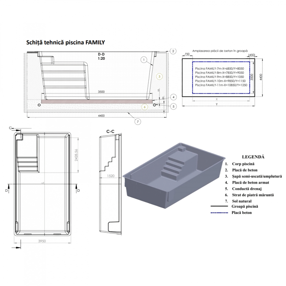 Piscina VENICE constructie izolata + Sistem Complet + Camin Tehnic 600 X 270 X 120 Fibrex [2]