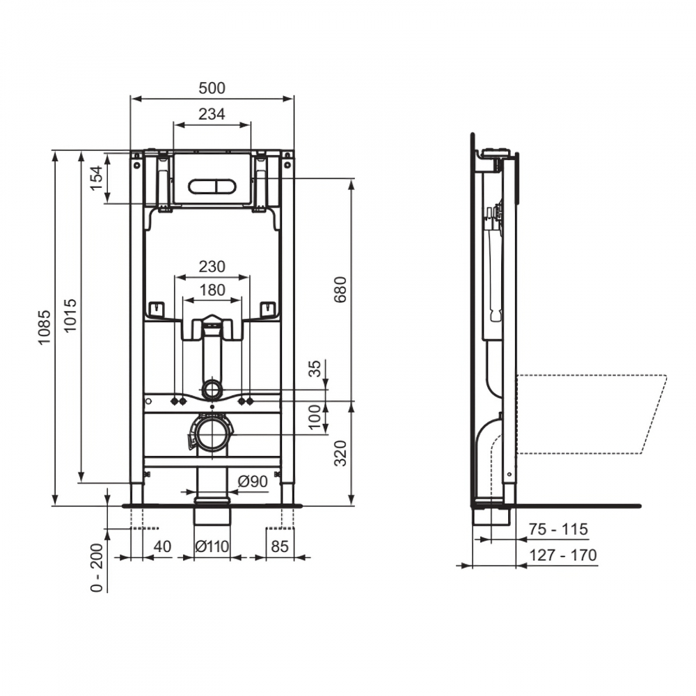 Rezervor incastrat cu clapeta Oleas M1 crom Ideal Standard [5]