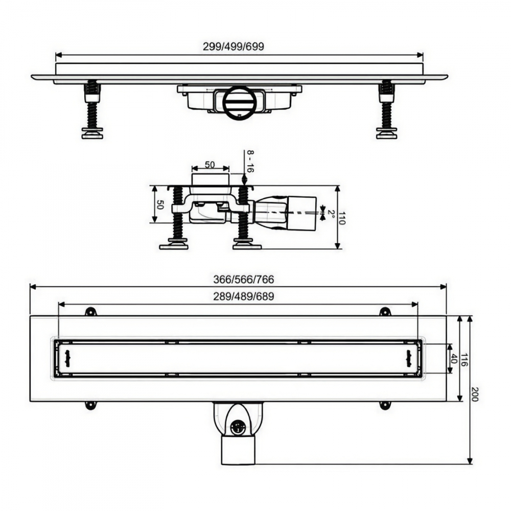 Rigola de dus Slim 500 mm Venisio Slim WIRQUIN [6]