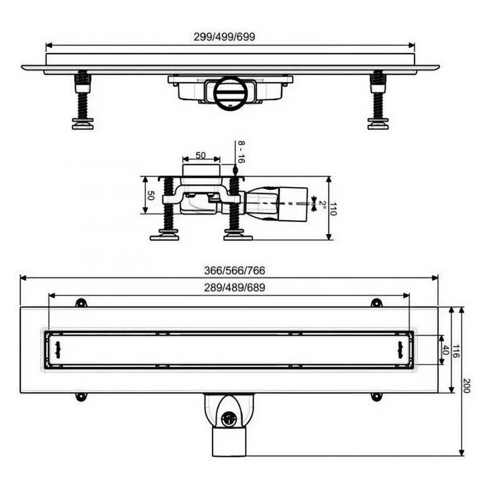 Rigola de dus Slim 300 mm Venisio Slim WIRQUIN [5]