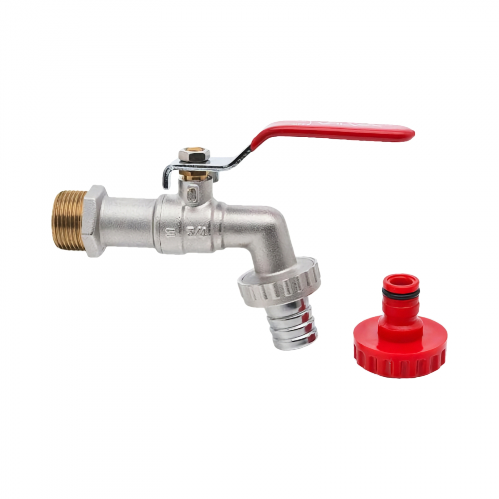 Robinet sferic dublu serviciu nichelat, cu maneta de aluminu 3/4" Oligo Valvex [1]
