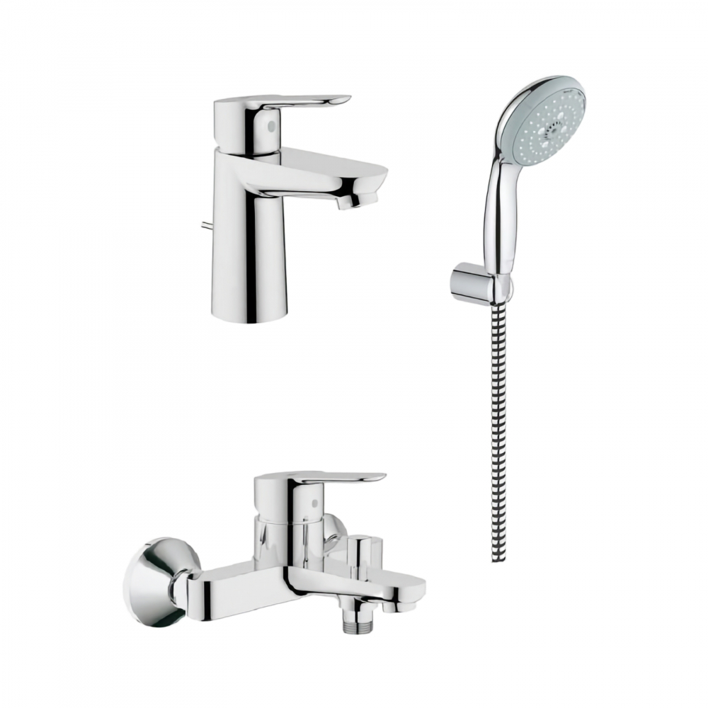 Set baterii Bau Edge, cada, lavoar, si set de dus cu porter Tempesta 100 GROHE [1]