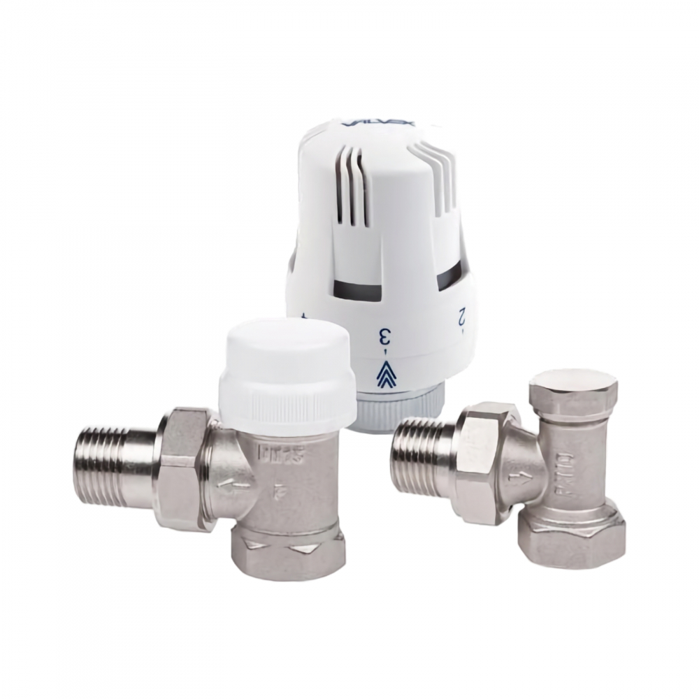 Set robineti Tur-Retur 1/2" cu cap Termostatat Valvex [1]