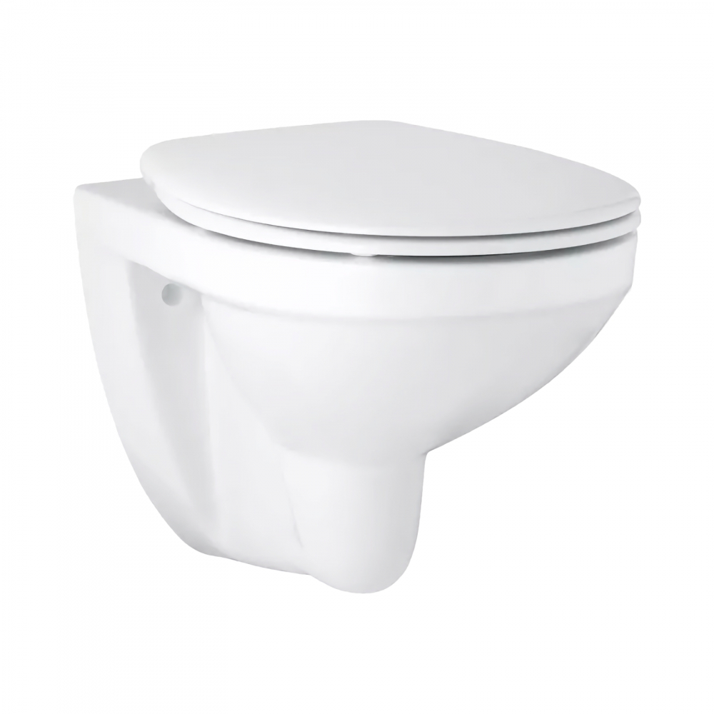 Set vas wc suspendat Grohe Bau Ceramic 53 x 37 cm si capac cu inchidere normala, alb [1]