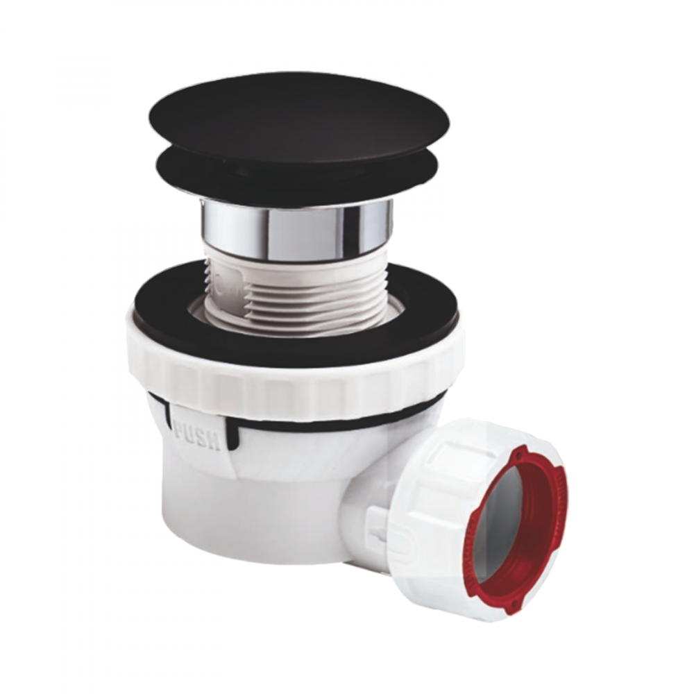 Sifon lavoar Nano Quick-Clack negru membrana antimiros WIRQUIN [1]