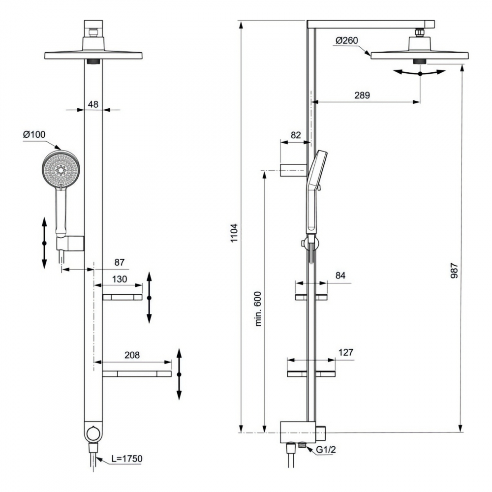 Sistem de dus cu divertor Ceraflow Alu+ Rose Ideal Standard [7]
