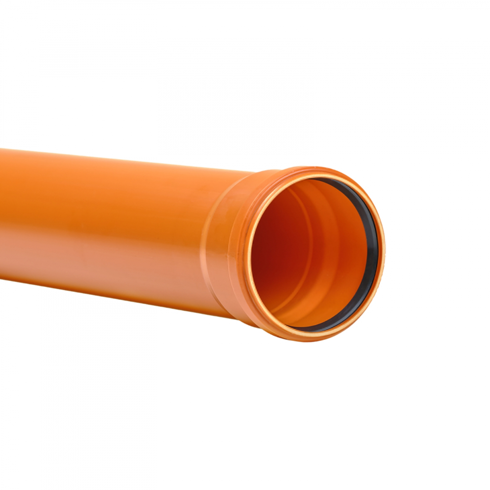 Teava PVC-U KG multistrat cu mufa si garnitura SN8 D.125 x 3.2 mm L= 1.0 m [1]