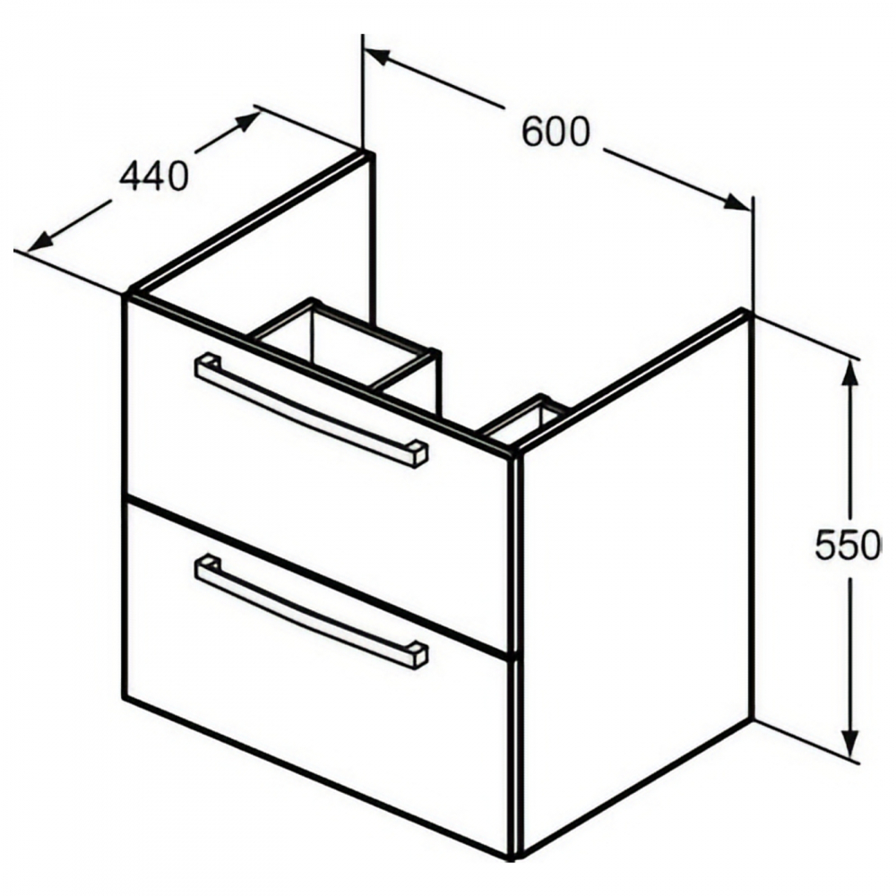 Unitate de lavoar 60 cm, suspendata, 2 sertare alb lucios Ideal Standard [3]