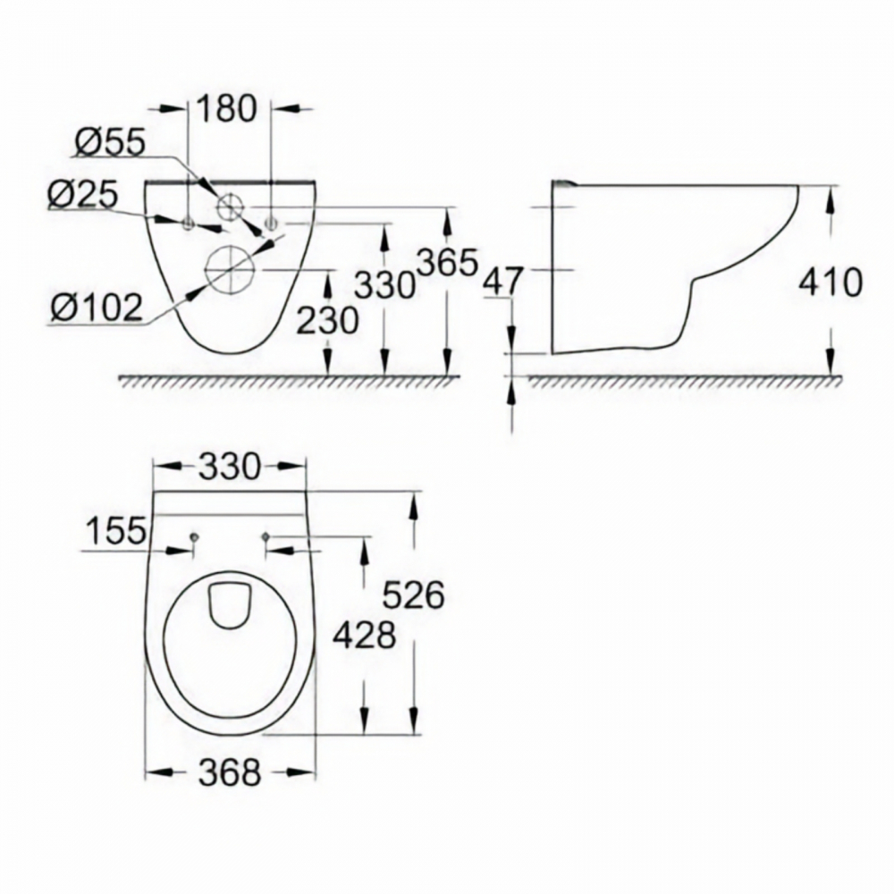 Vas wc suspendat Grohe Bau Ceramic 53x37 cm [2]