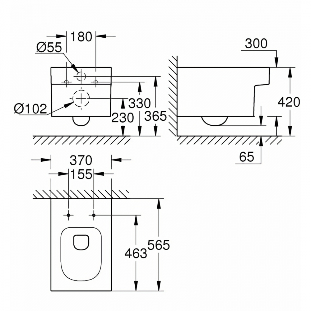 Vas WC Grohe Cube Ceramic, suspendat, Rimless, TripleVortex, PureGuard alb [3]